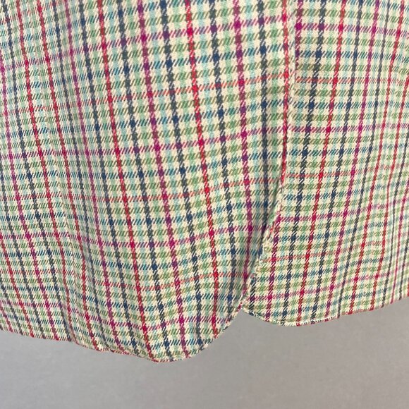 Vintage Plaid Blazer 90s Women Patch Pockets Liz Sport Button-Up Quirky Petite 2 - Picture 9 of 12